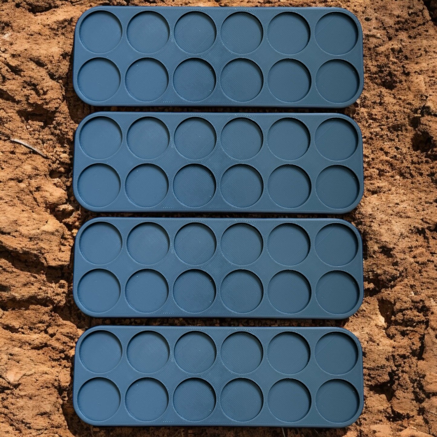 Infantry movement trays Set of 4. Movement trays (5x2) for 25mm round bases.
