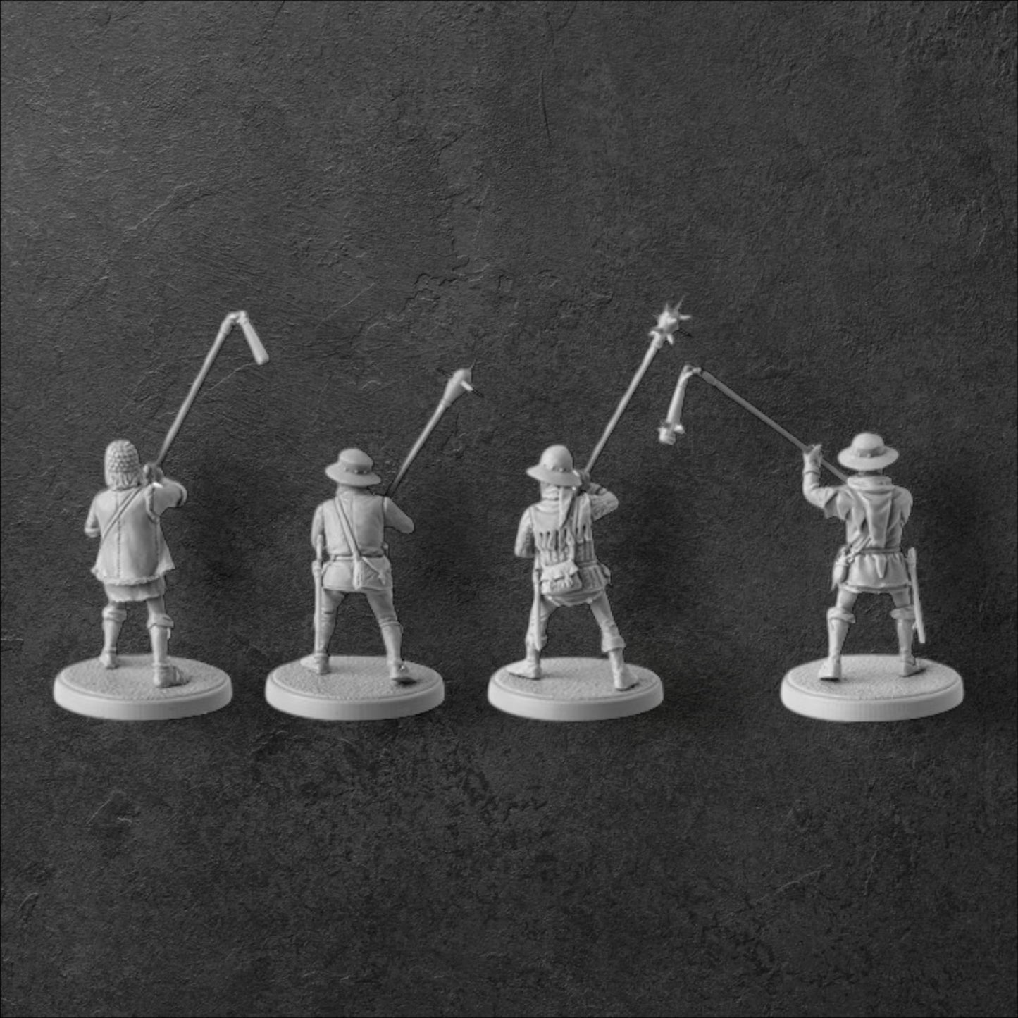 Set of 4 Hussites. Hussite Wars. 28 mm Miniatures by V&V Miniatures