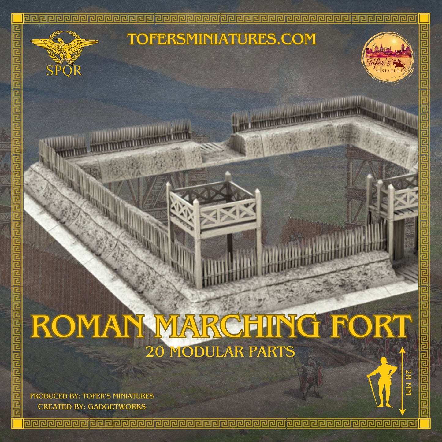 Roman Empire Modular Marching Fort. 20 Pieces. 28 mm.