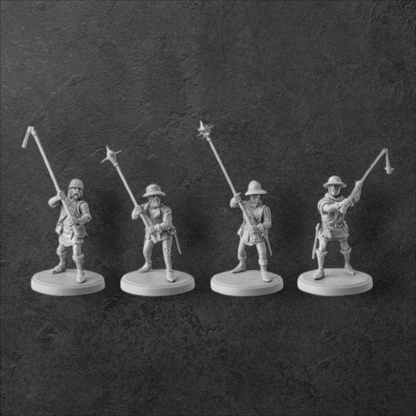 Set of 4 Hussites. Hussite Wars. 28 mm Miniatures by V&V Miniatures