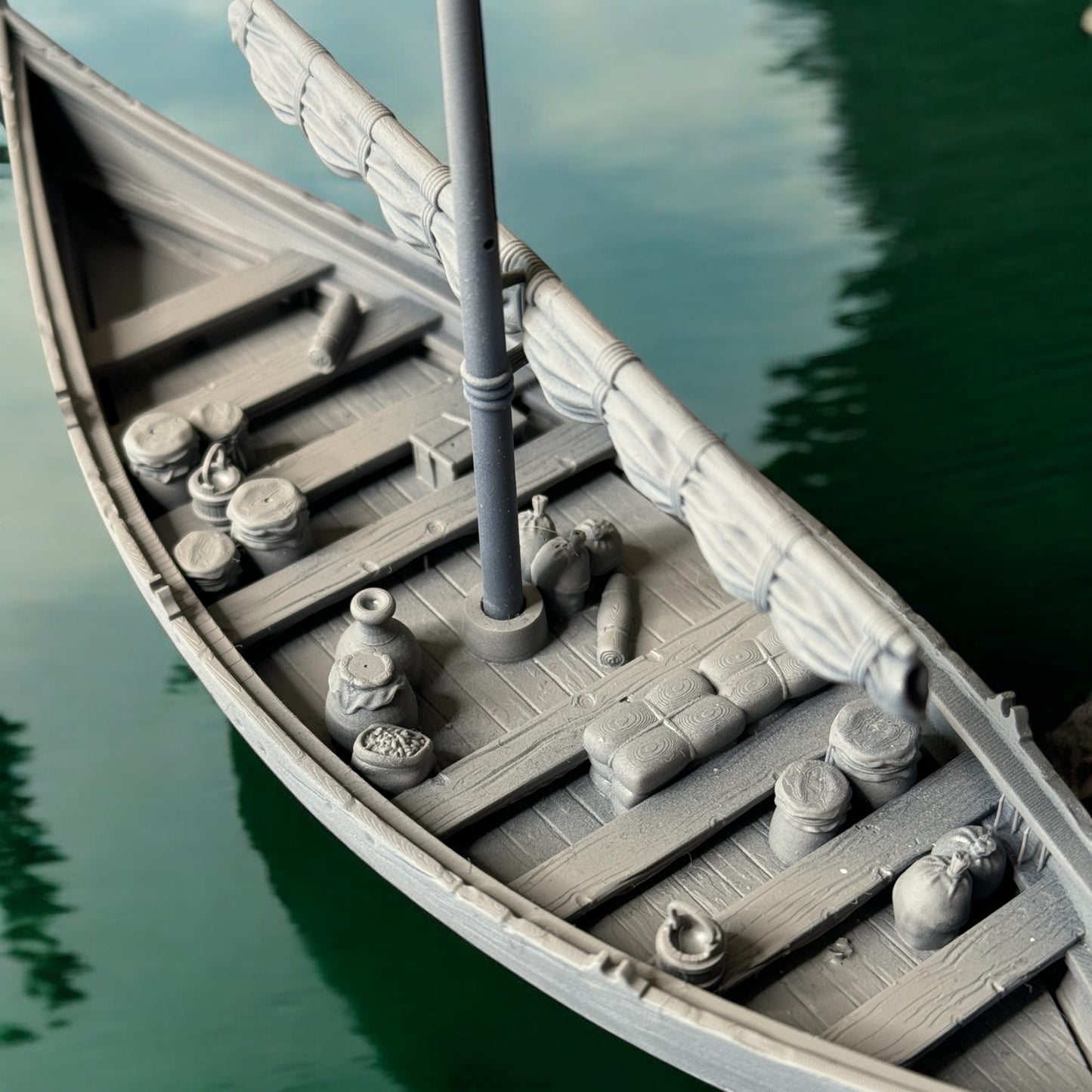 Medieval Vikings Trade boat with Goods. 28 mm scale. By Tofer's Miniatures