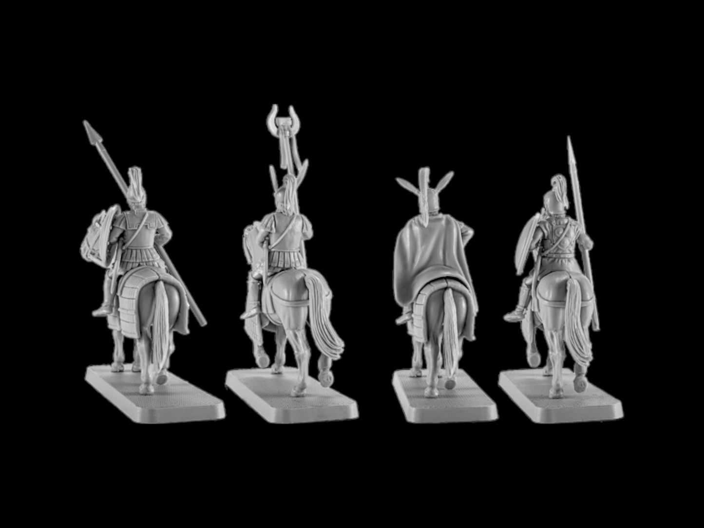 Set of 4 Carthage Carthaginian Mounted Command. 28 mm Miniatures
