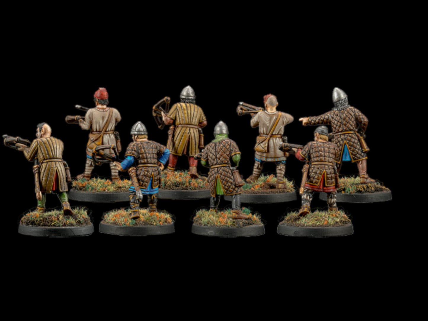 Set of 8 Norman crossbowmen. 28 mm Miniatures