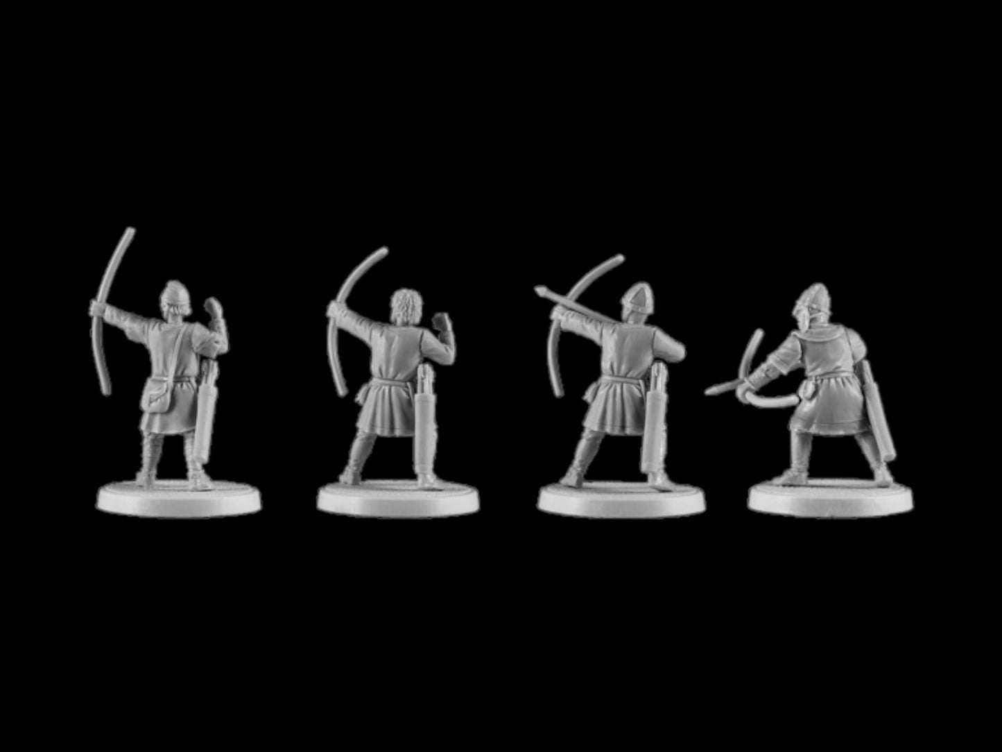 Set of 8 Norman Archers. 28 mm Miniatures
