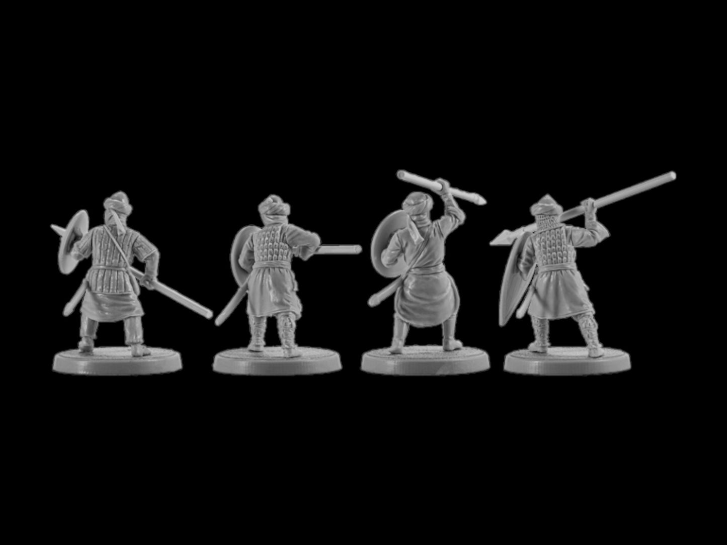 Set of 4 Arab infantry. 28 mm Miniatures (Set #2)