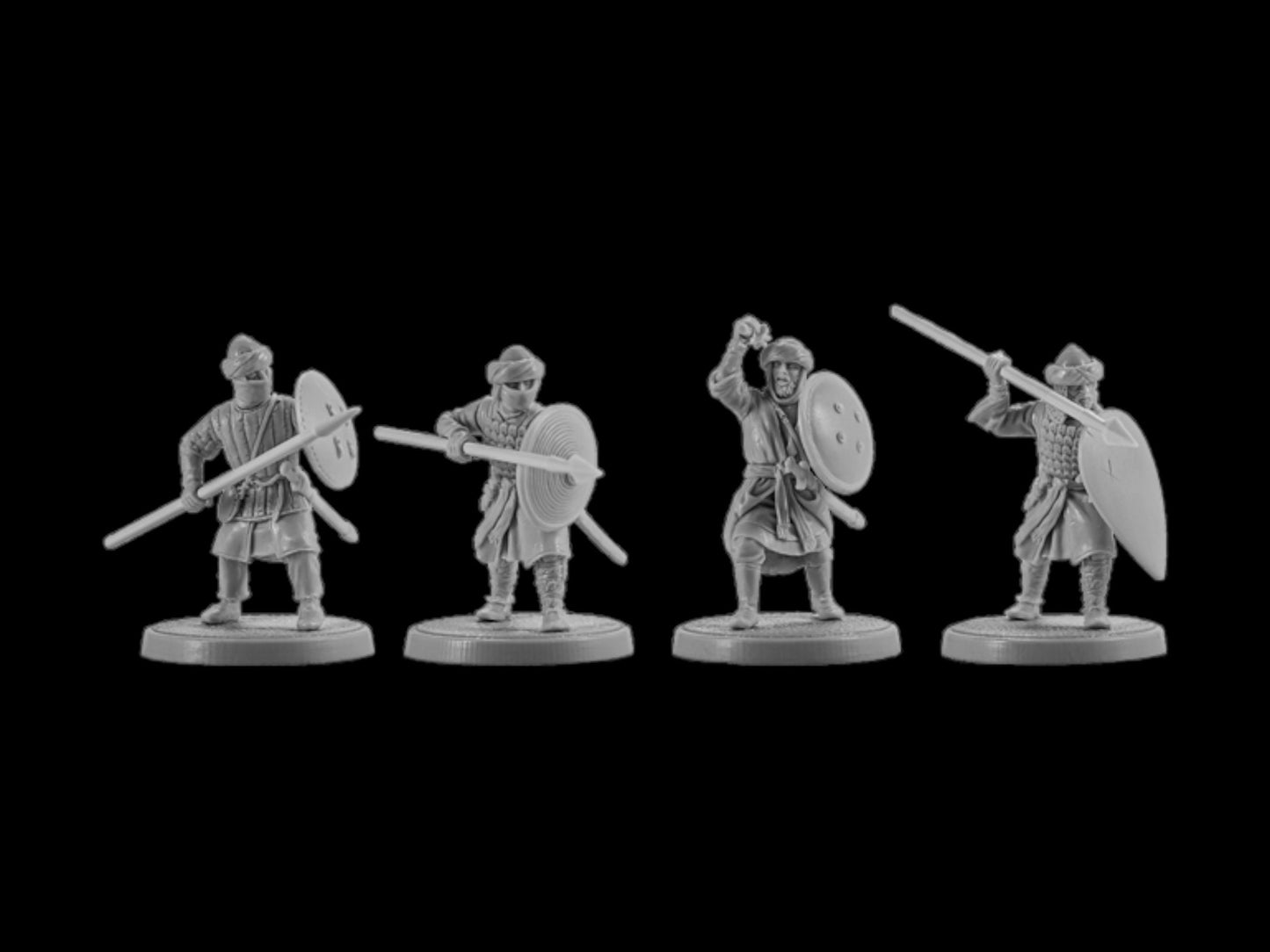Set of 4 Arab infantry. 28 mm Miniatures (Set #2)