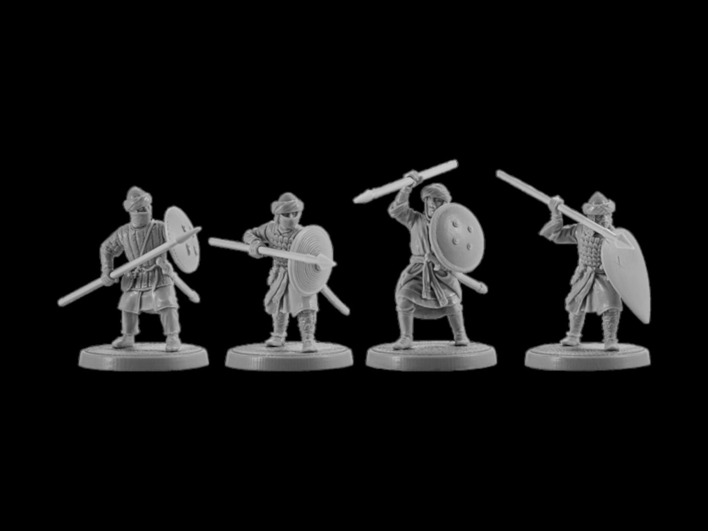 Set of 4 Arab infantry. 28 mm Miniatures (Set #2)