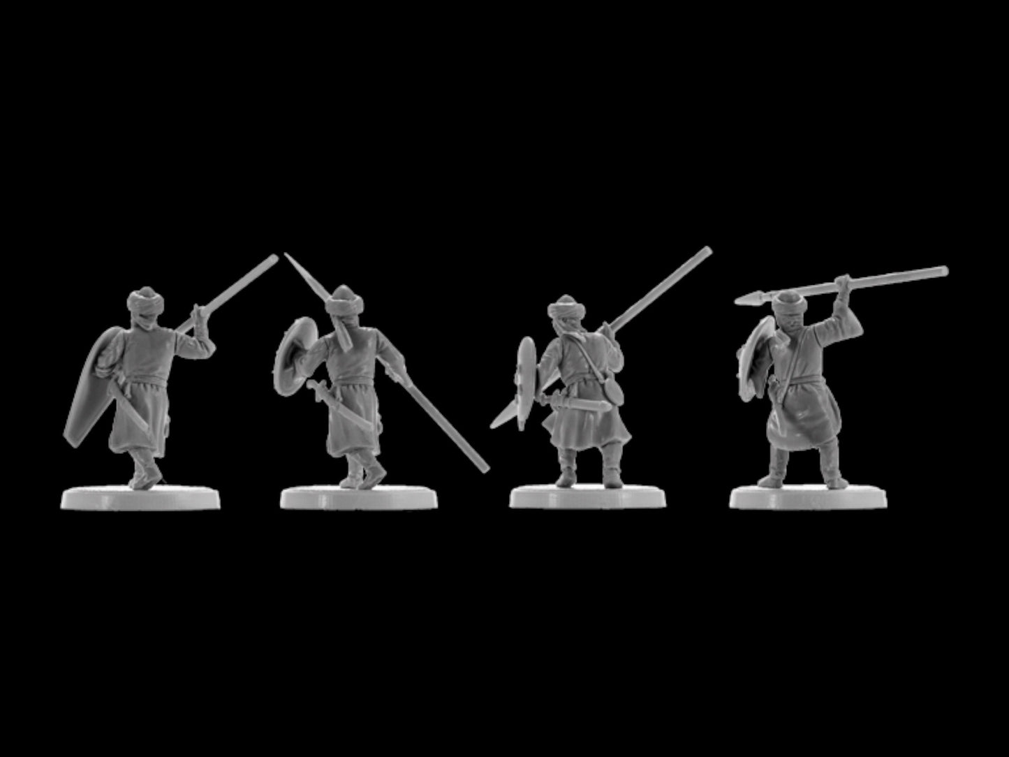 Set of 4 Arab infantry. 28 mm Miniatures