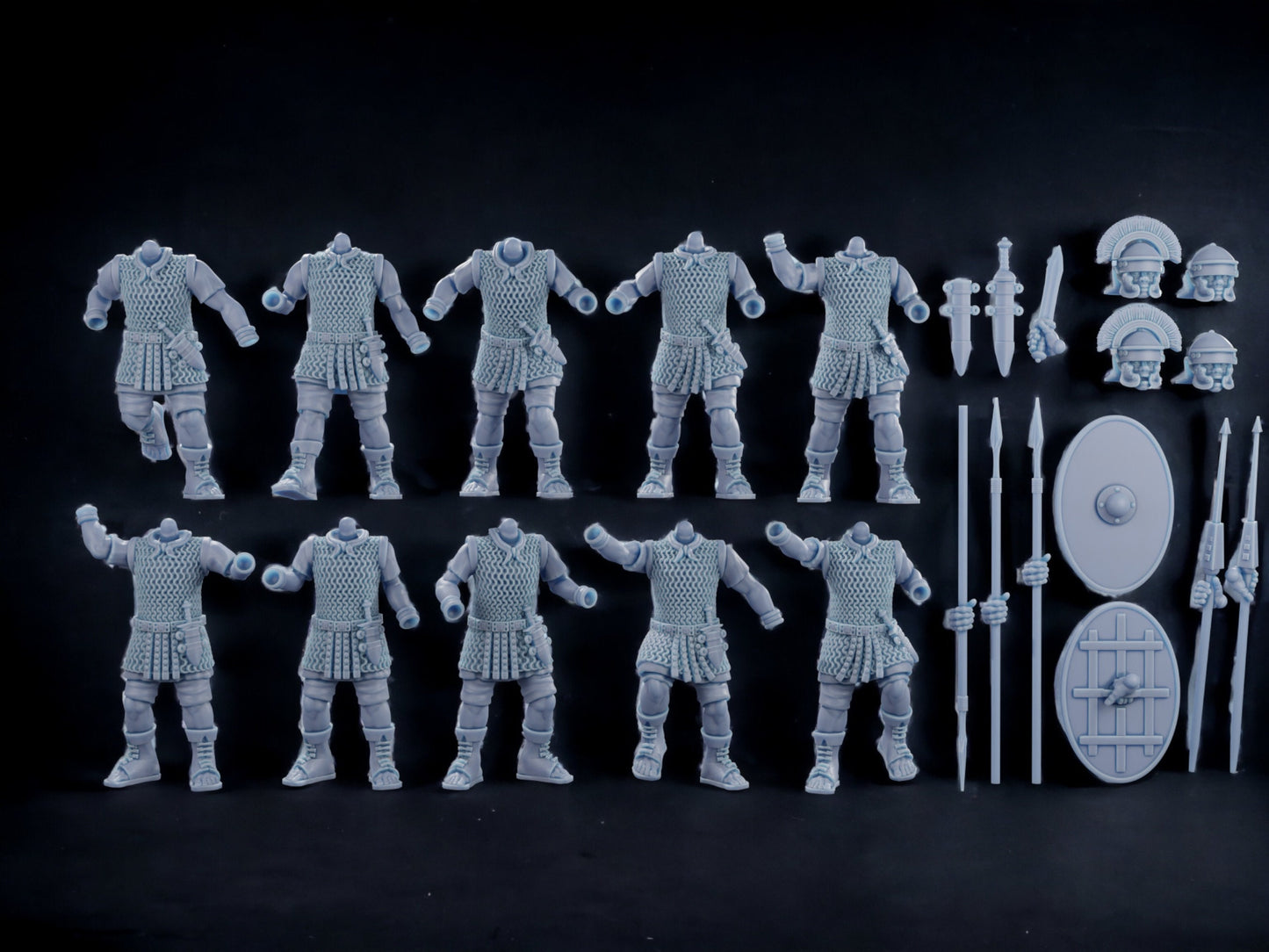 Early Imperial Roman Auxiliaries. Modular Miniatures. 28 mm Miniatures (Set of 10). Ideal for games like Hail Caesar and other wargames.