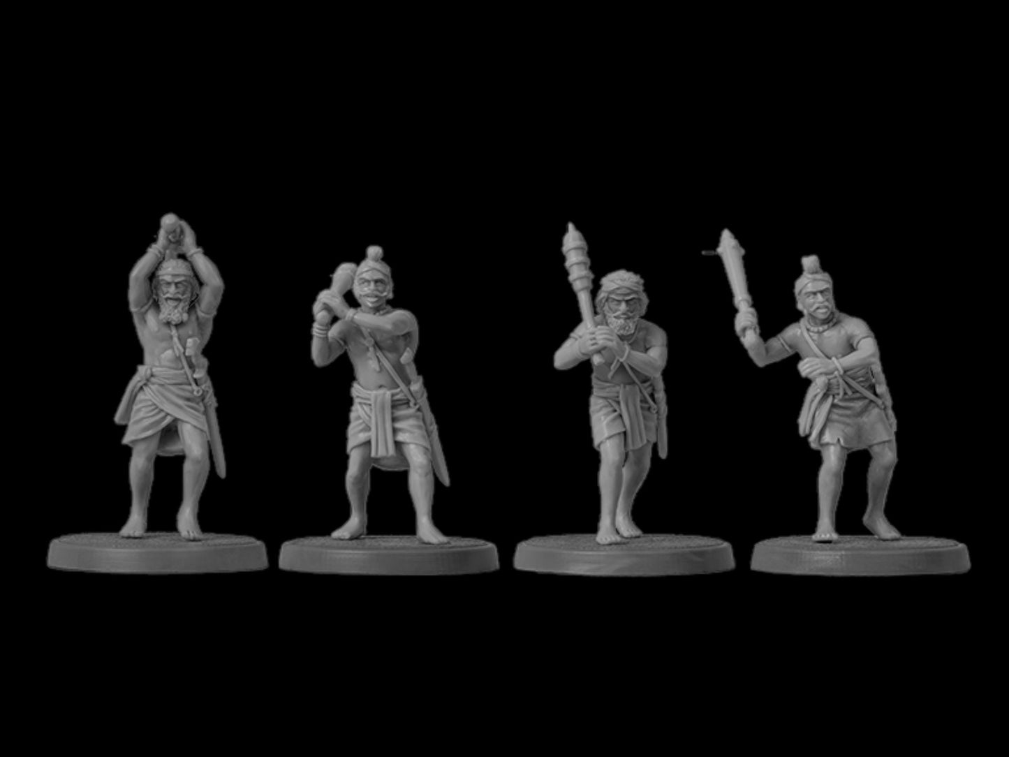 Set of 4 Indian Infantry. 28 mm Miniatures