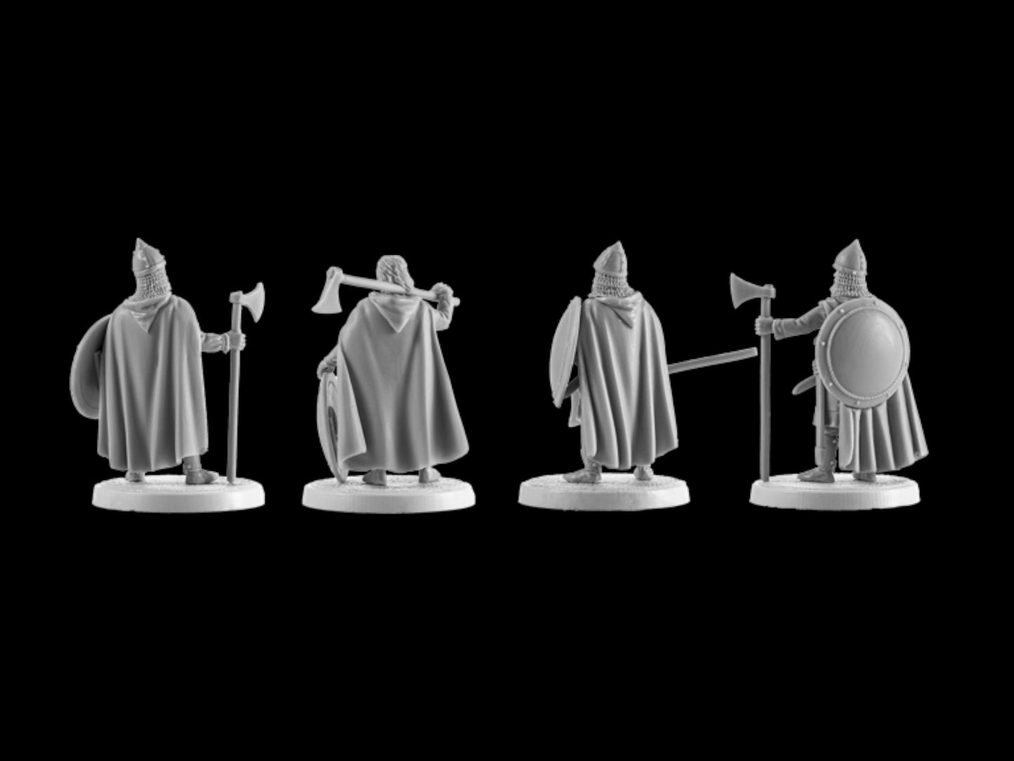 Set of 4 Varangian Palace Guard. 28 mm Miniatures