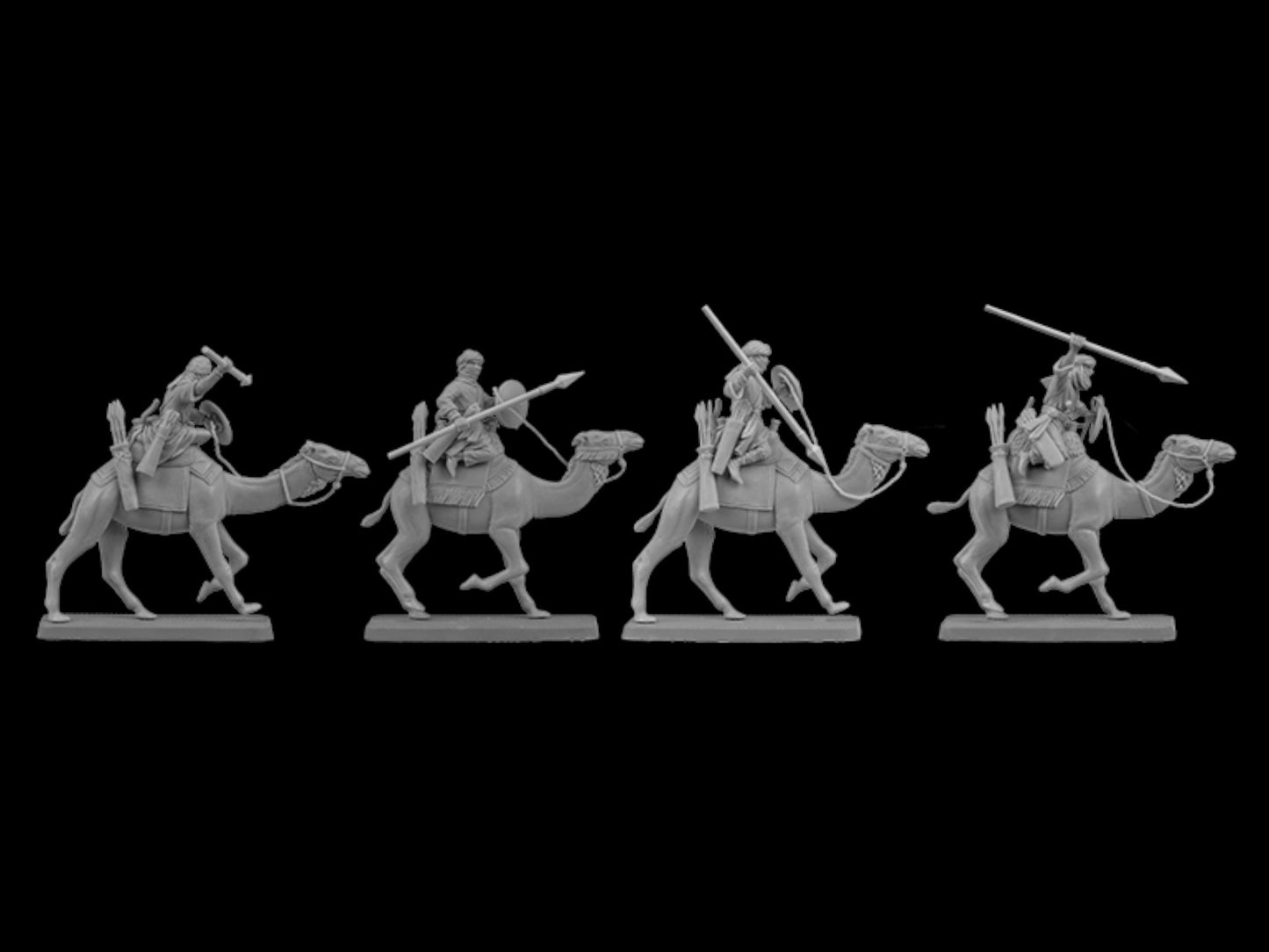 Set of 4 Arab Camel Riders. 28 mm Miniatures
