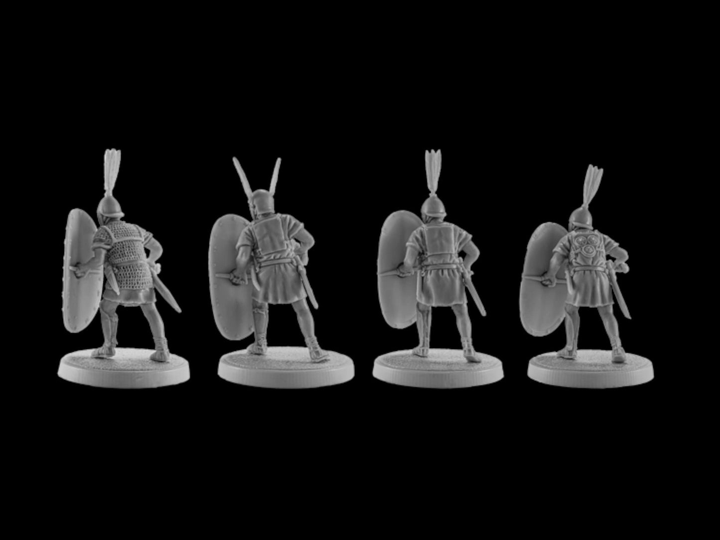 Set of 4 Roman Principes. 28 mm Miniatures