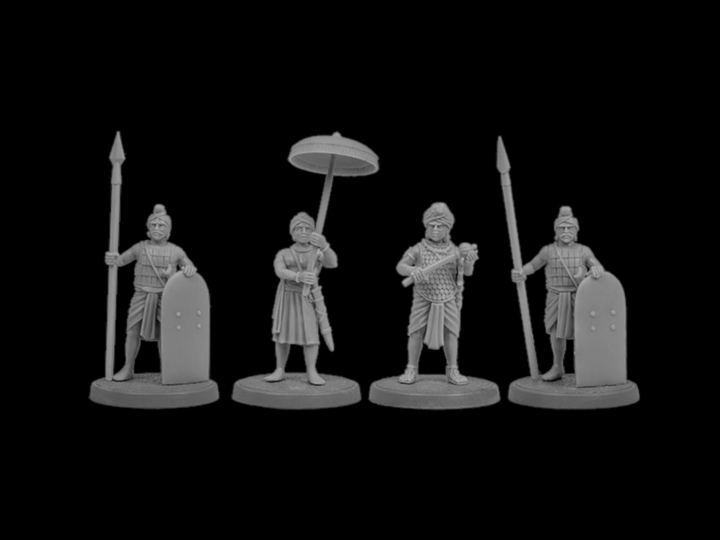Set of 4 Indian Command. 28 mm Miniatures