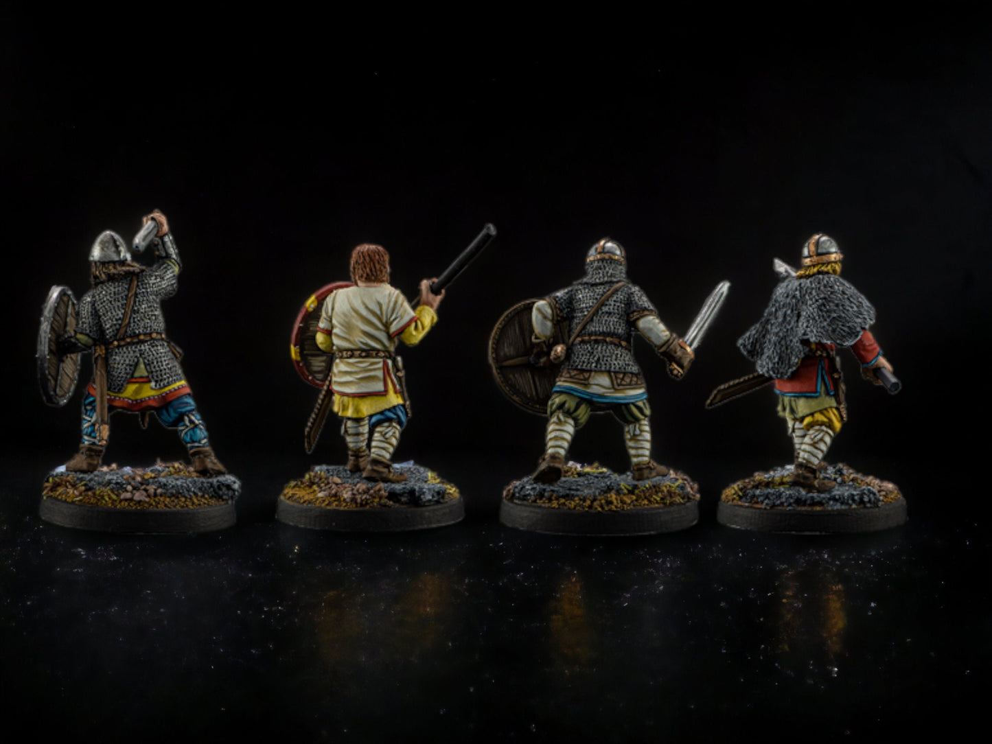 Set of 4 Vikings. 28 mm Miniatures Set 6