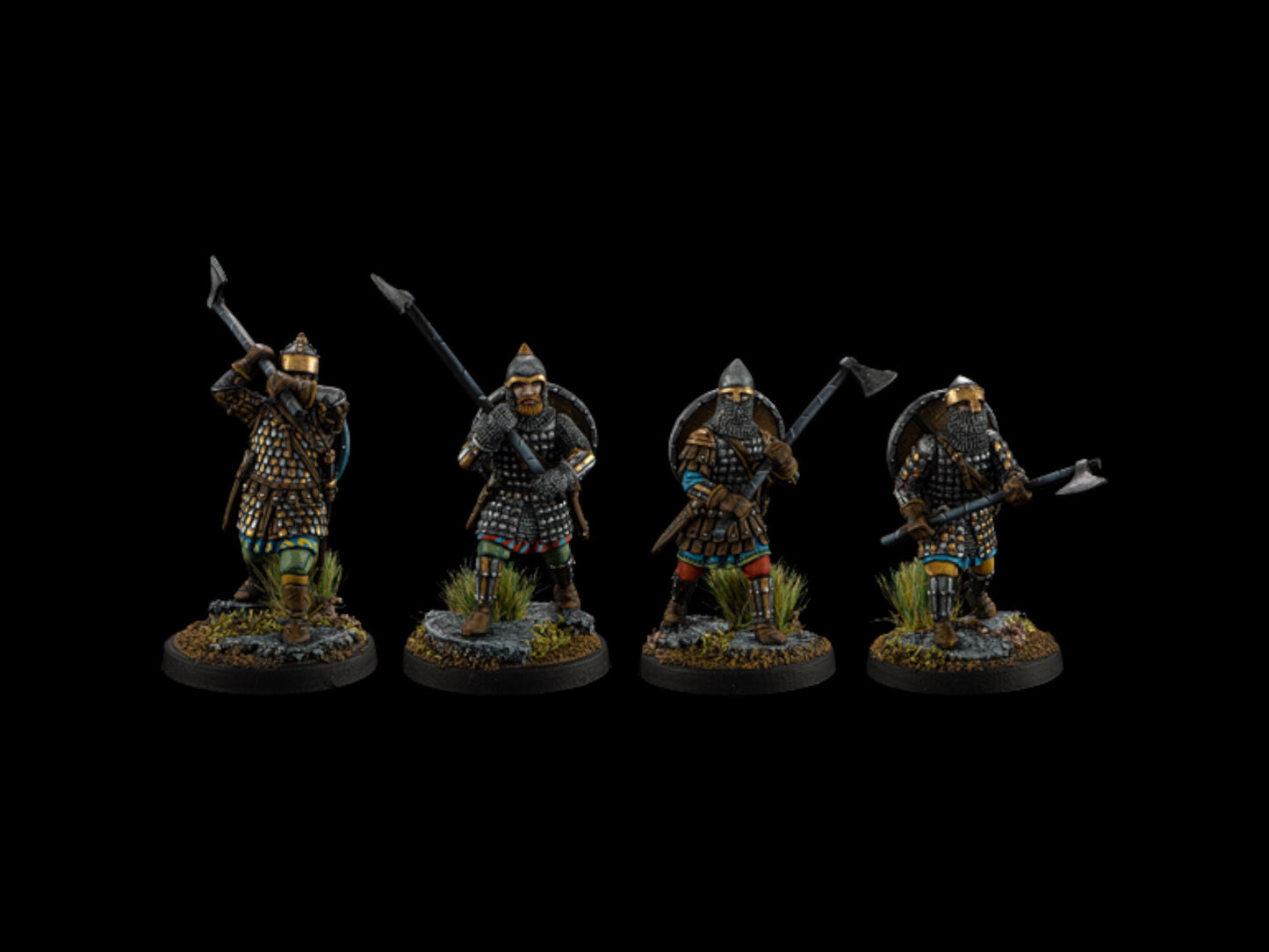 Set of 4 Varangian Guards. 28 mm Miniatures