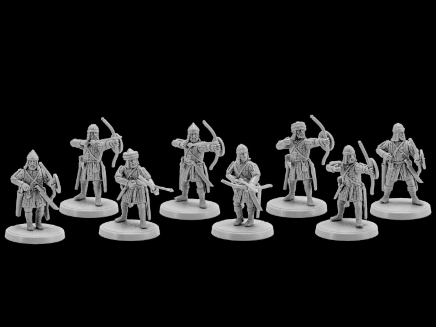 Set of 8 Byzantine archers (Toxotai). 28 mm Miniatures