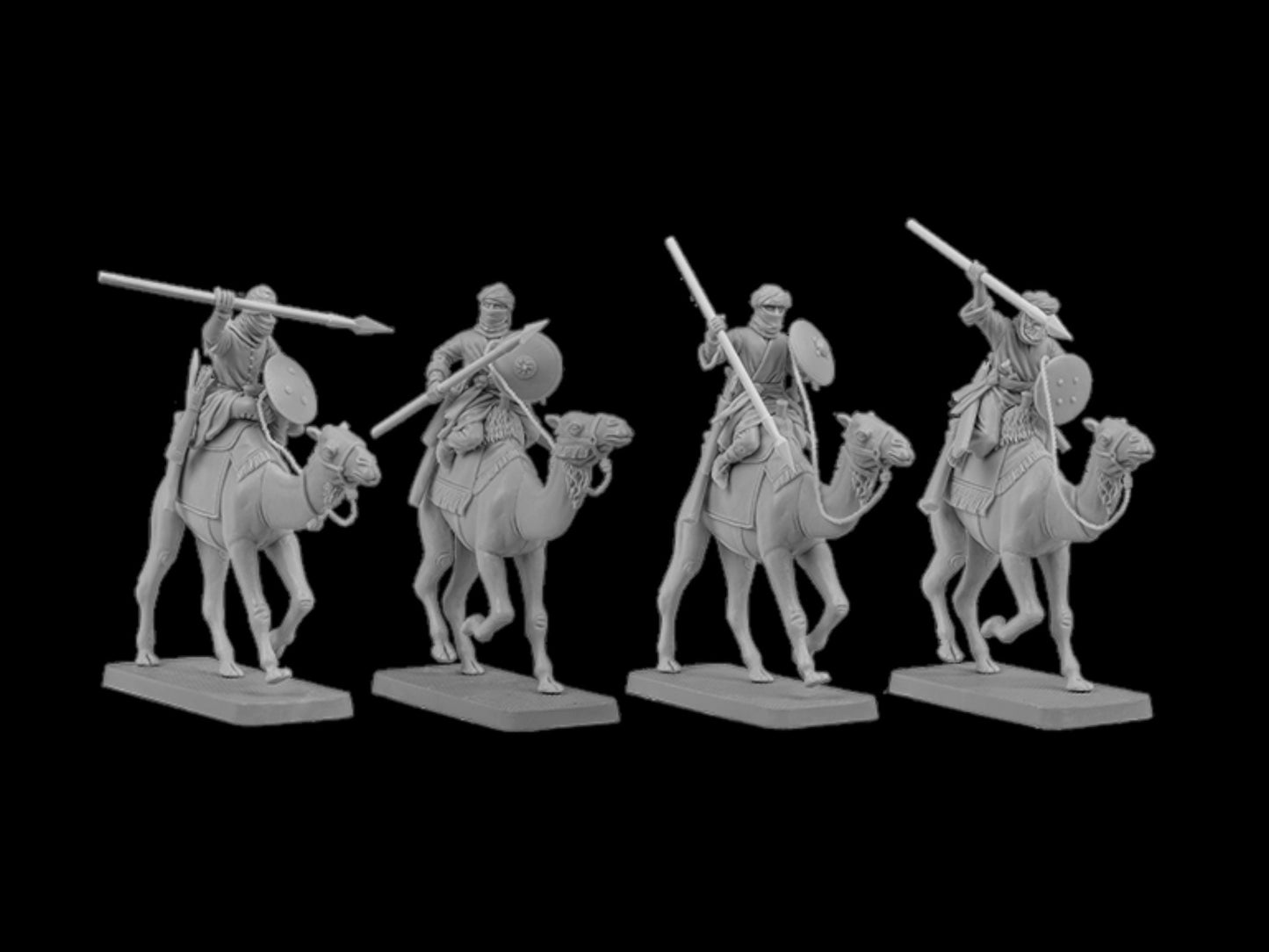 Set of 4 Arab Camel Riders. 28 mm Miniatures