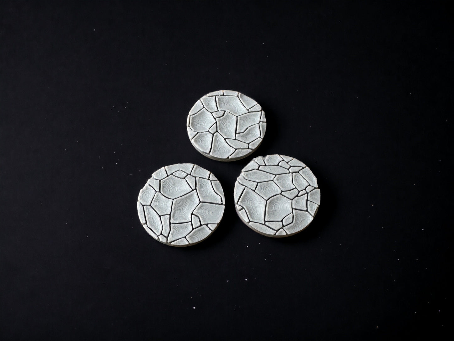 Set of 15 Cracked Desert Bases, Terrain Scenery for Tabletop Miniatures Wargame 35 mm scale