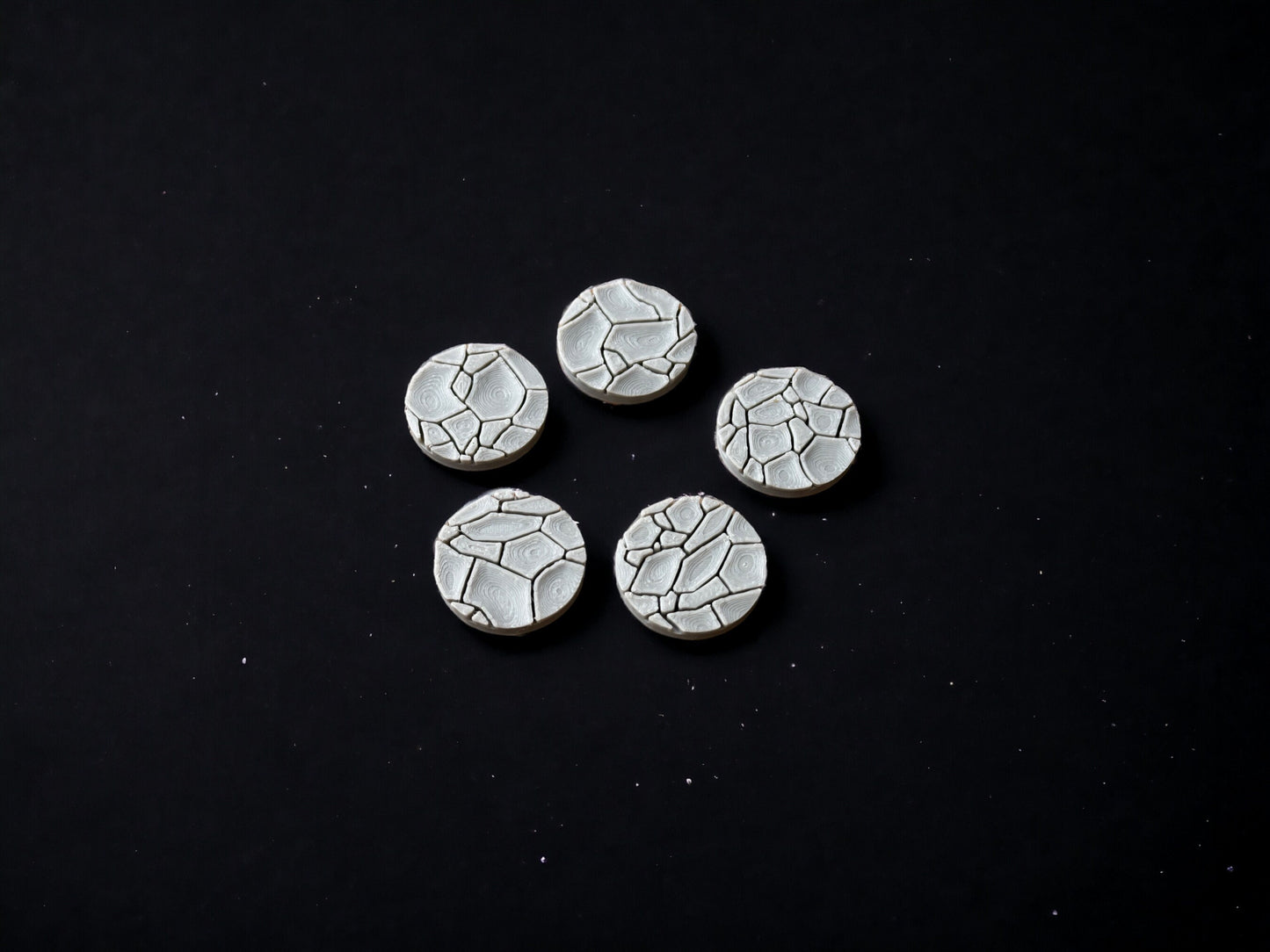 Set of 20 Cracked Desert Bases, Terrain Scenery for Tabletop 28mm Miniatures Wargame 25mm scale
