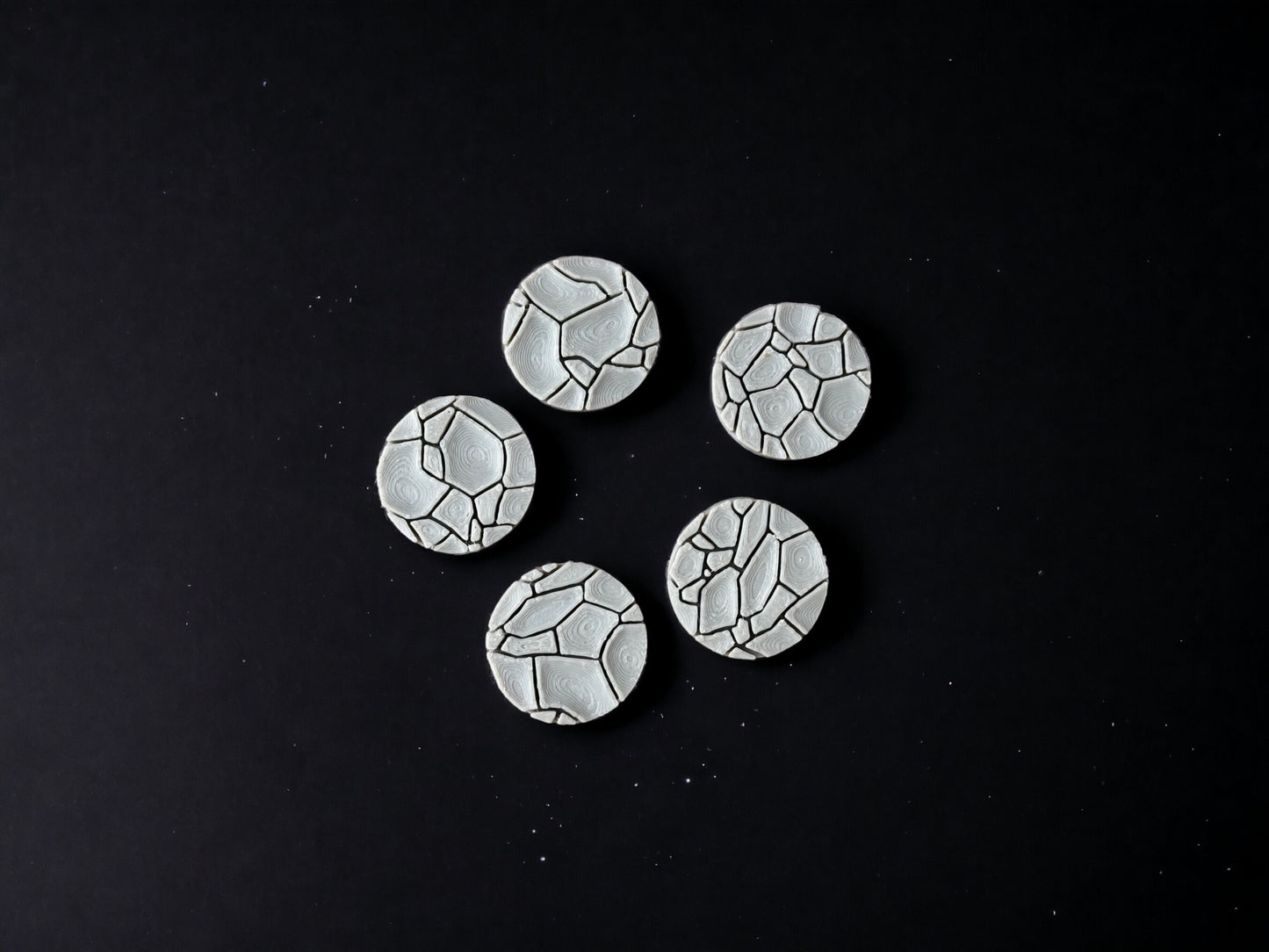 Set of 20 Cracked Desert Bases, Terrain Scenery for Tabletop 28mm Miniatures Wargame 25mm scale