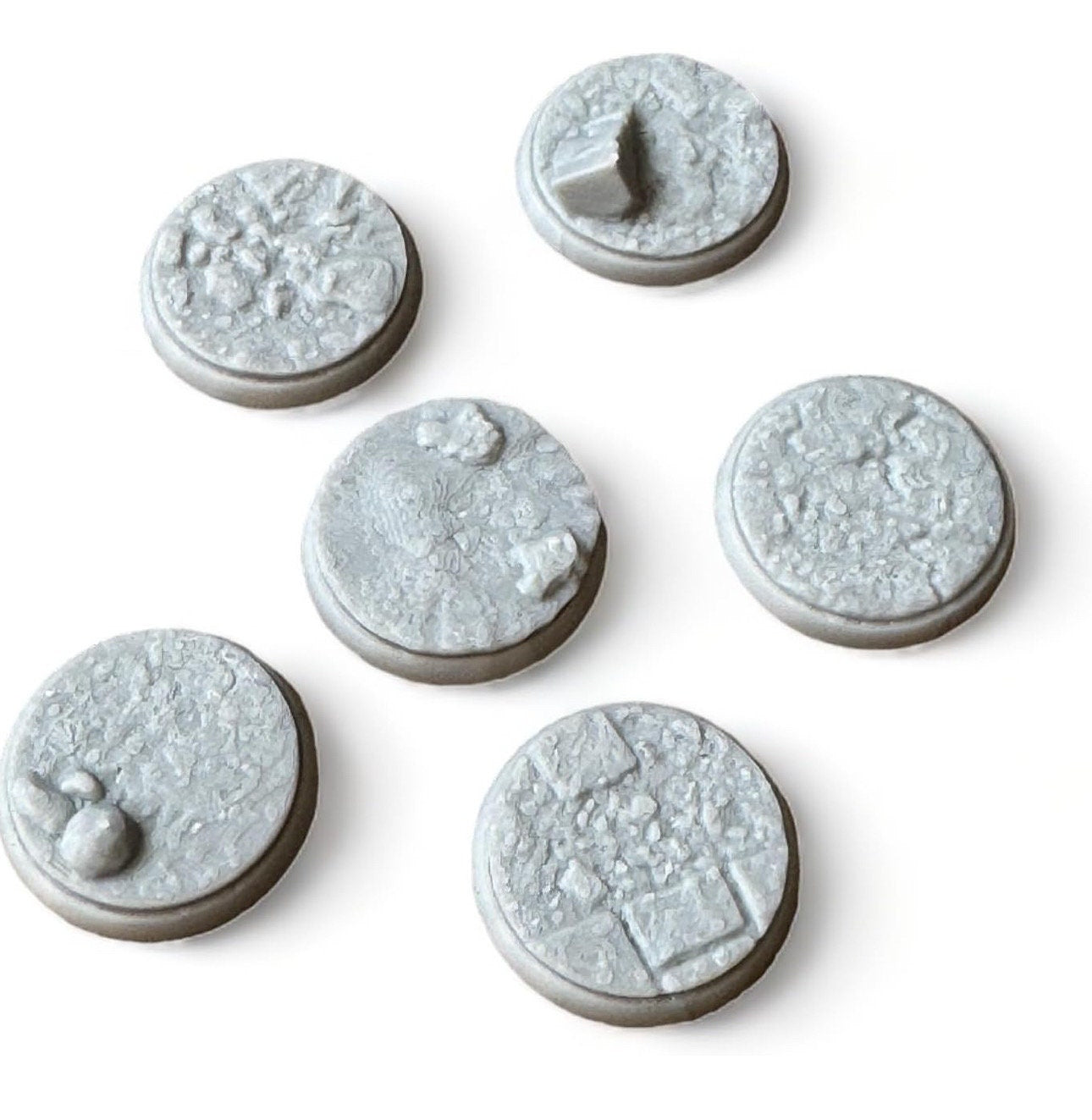 Set of 20 Round Rock Bases Stone , Terrain Scenery for Tabletop 28mm Miniatures Wargame 25mm scale