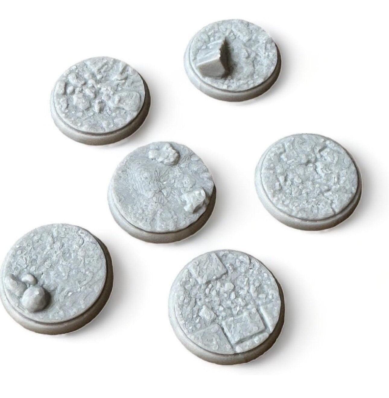 Set of 20 Round 32 mm Rock Bases Stone , Terrain Scenery for Tabletop Wargame