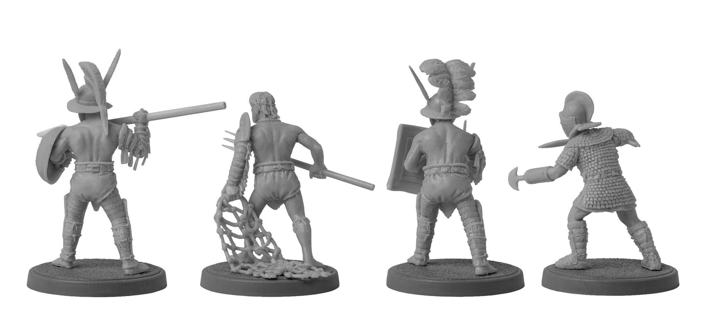Set of 8 Gladiators. 28 mm Miniatures