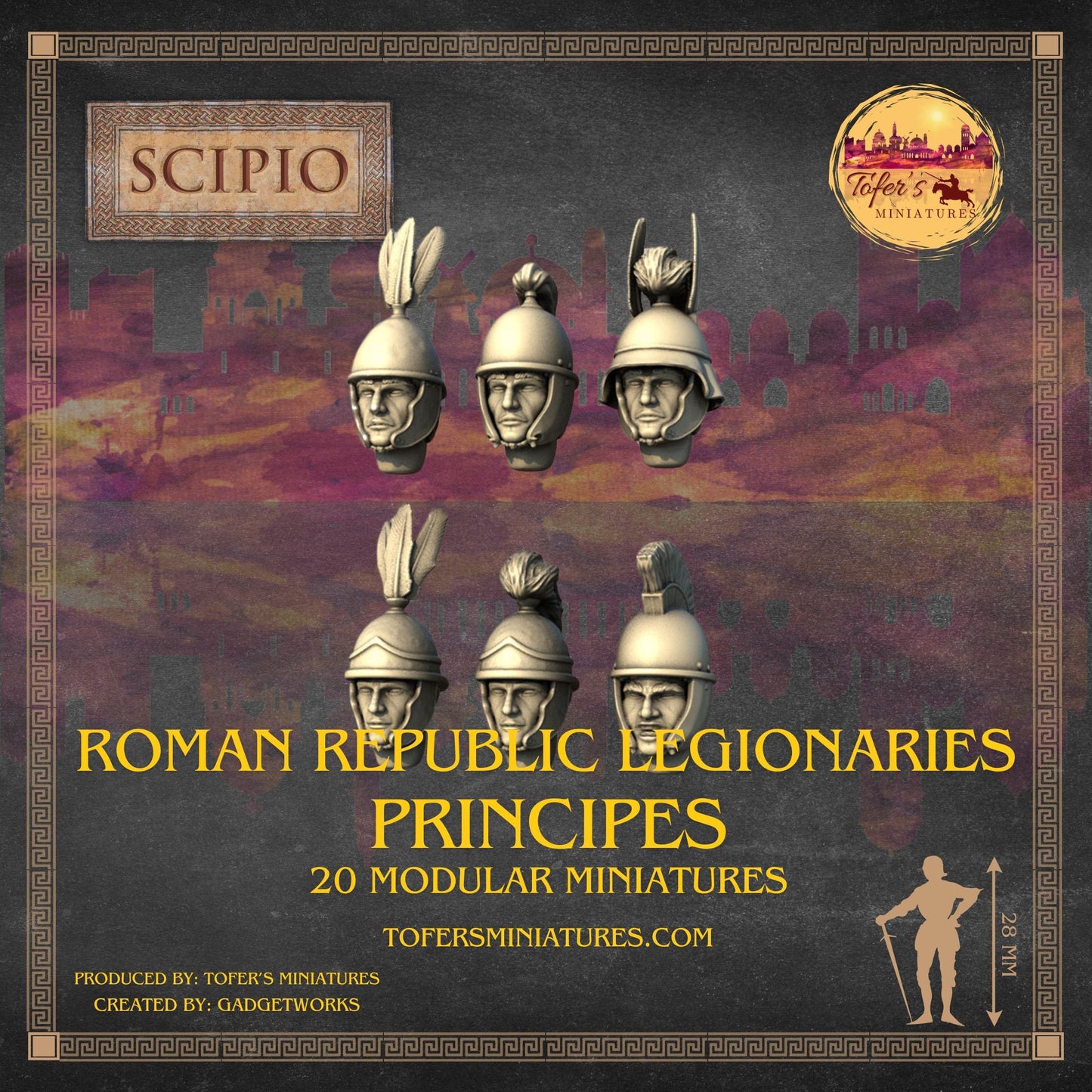 Principes. Roman Republic Legionaries. 20 Modular Miniatures. 28 mm Miniatures