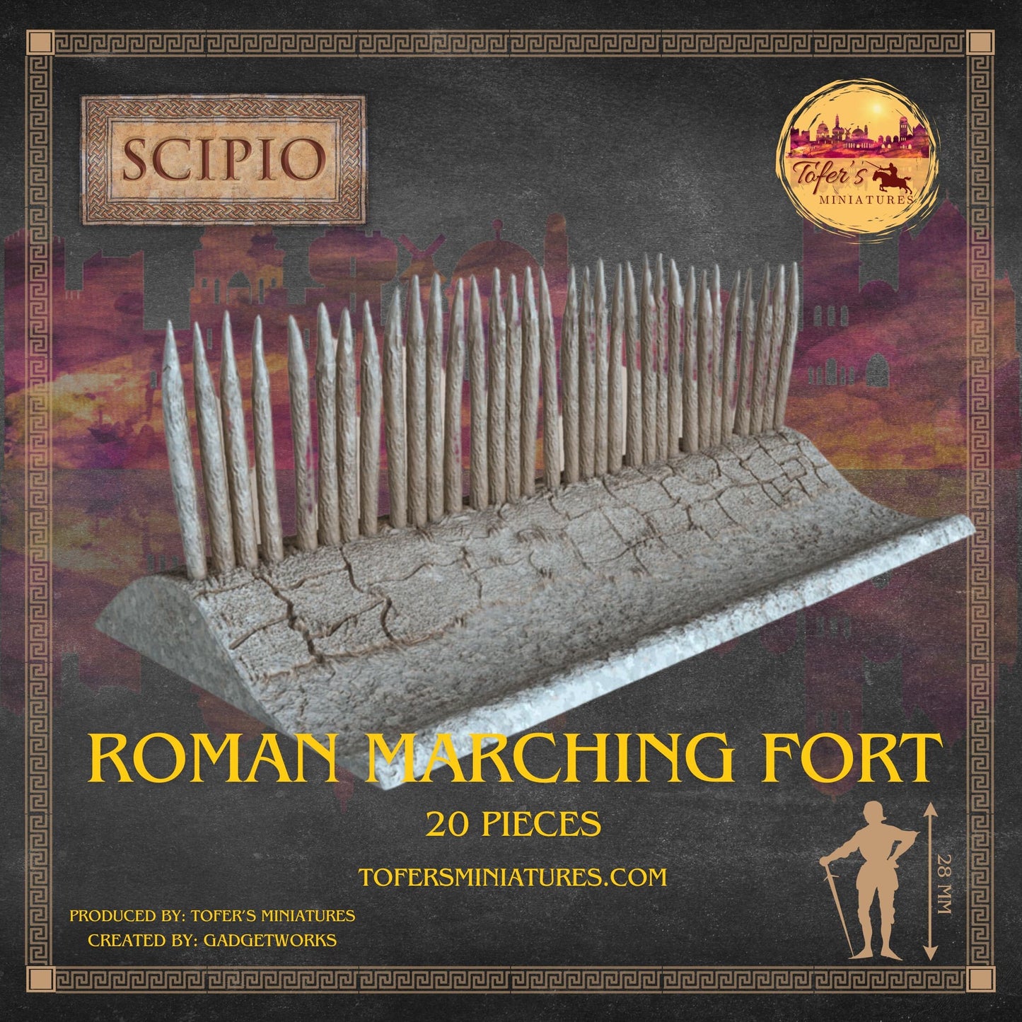 Roman Marching Fort / Camp. 20 Pieces. 28 mm