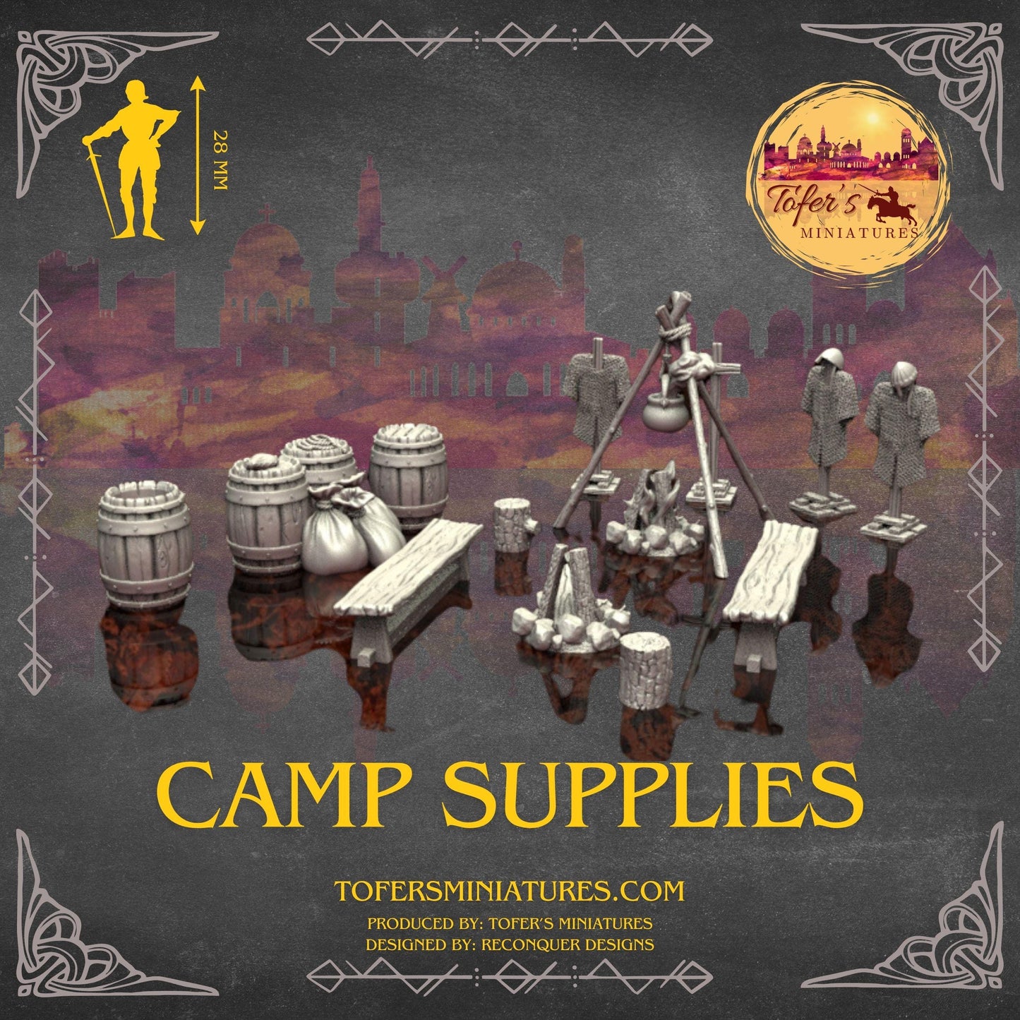 Medieval Camp Supplies. 28 mm