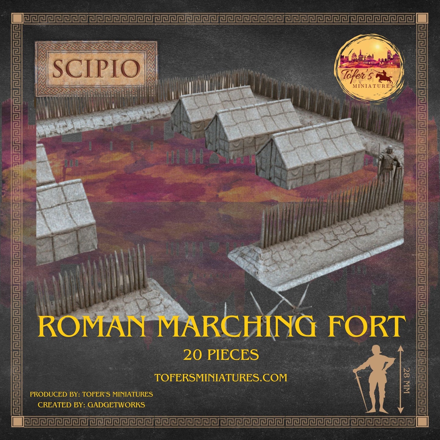 Roman Marching Fort / Camp. 20 Pieces. 28 mm
