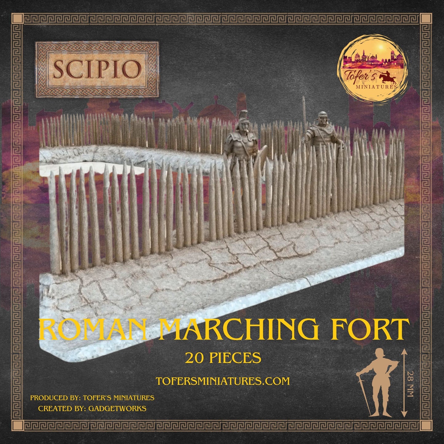 Roman Marching Fort / Camp. 20 Pieces. 28 mm
