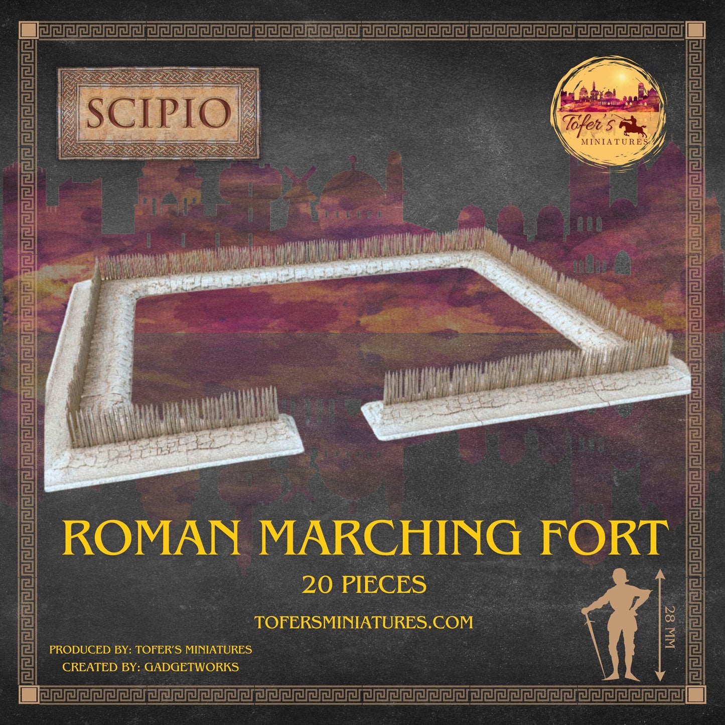 Roman Marching Fort / Camp. 20 Pieces. 28 mm