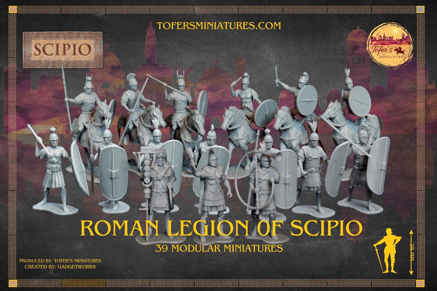 Roman Legion of Scipio. 28 mm Miniatures Set of 39 Miniatures