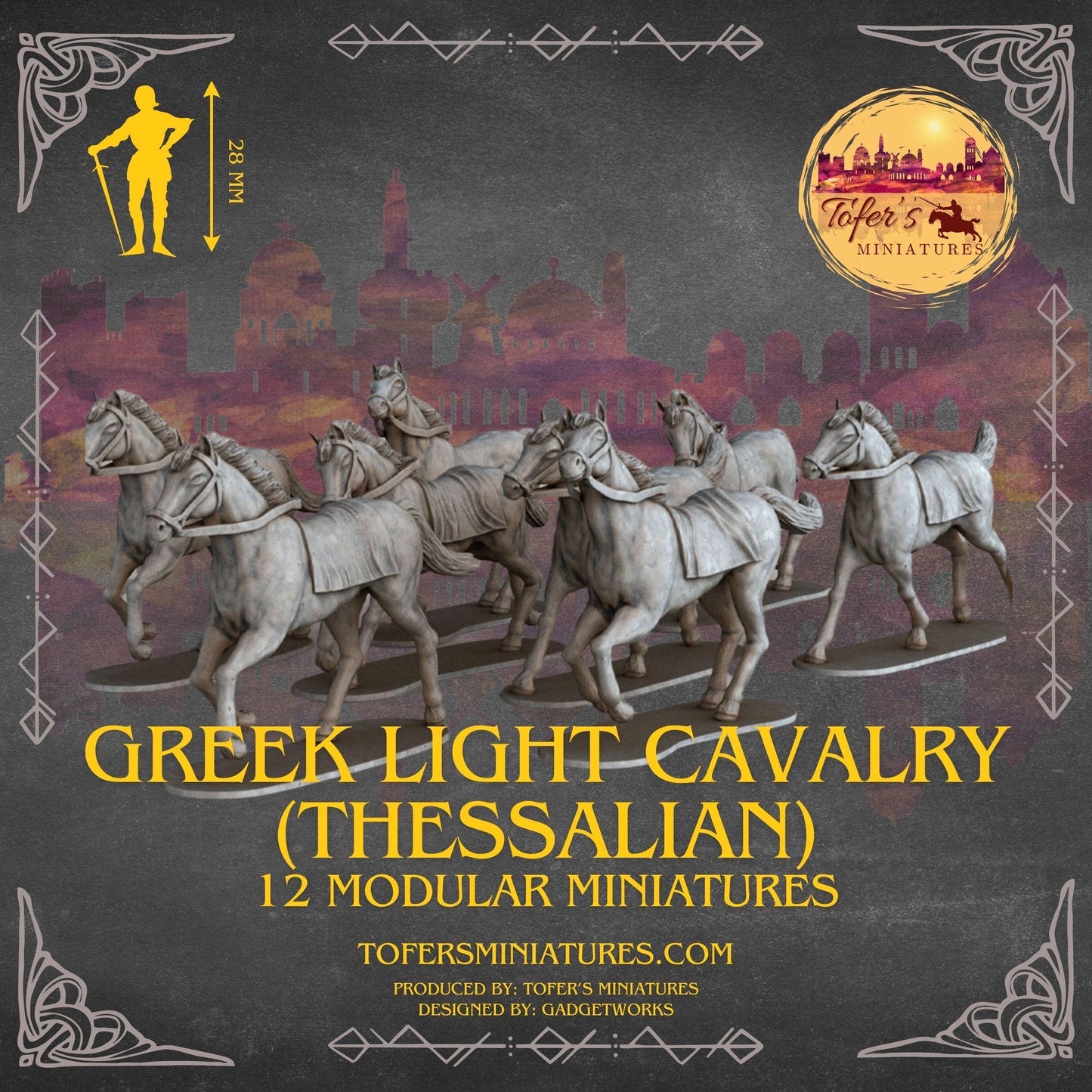Greek light cavalry (Thessalian) Modular Miniatures. 28 mm Miniatures (Set of 12)