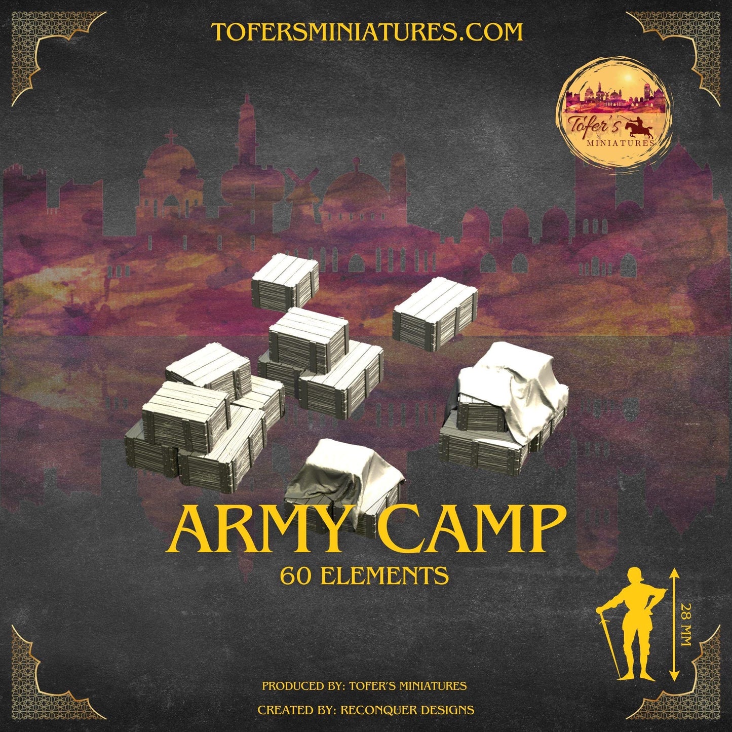 Premium Quality Army Camp. 28 mm Miniatures