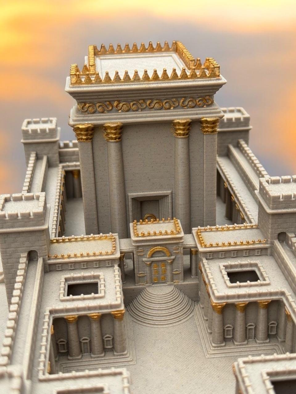 BIG Hand-Painted Second Jerusalem Temple (15”x10”x7” in)
