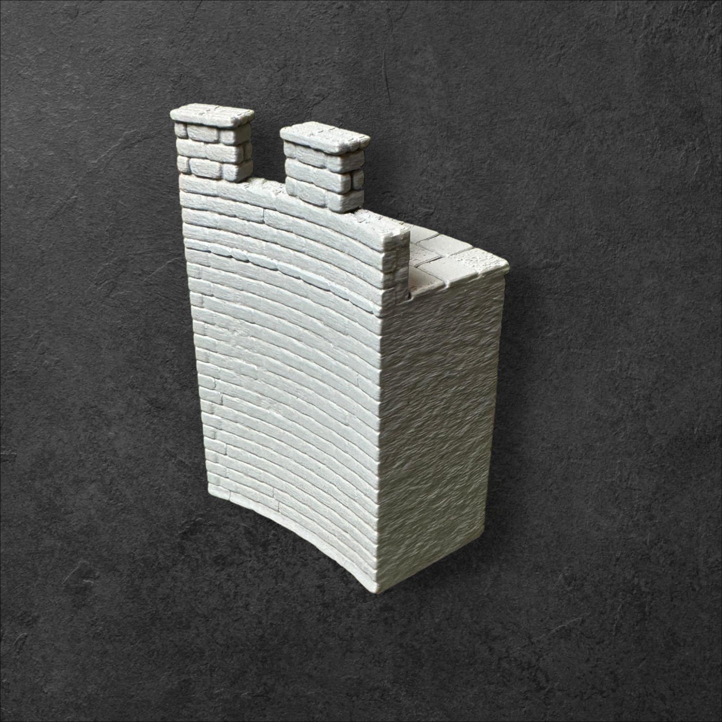 Curved Right Wall #2 from the Roman Milecastle / Fort - End of Empire Modular Castle. 28 mm scale. Ideal for Games Like SAGA and Wargames