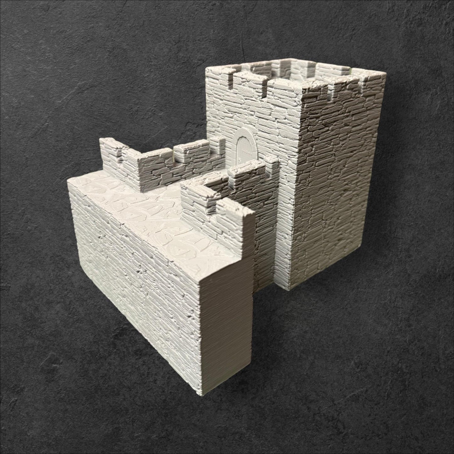 Medieval Tower with the Wall. 28mm scale. Modular Castle