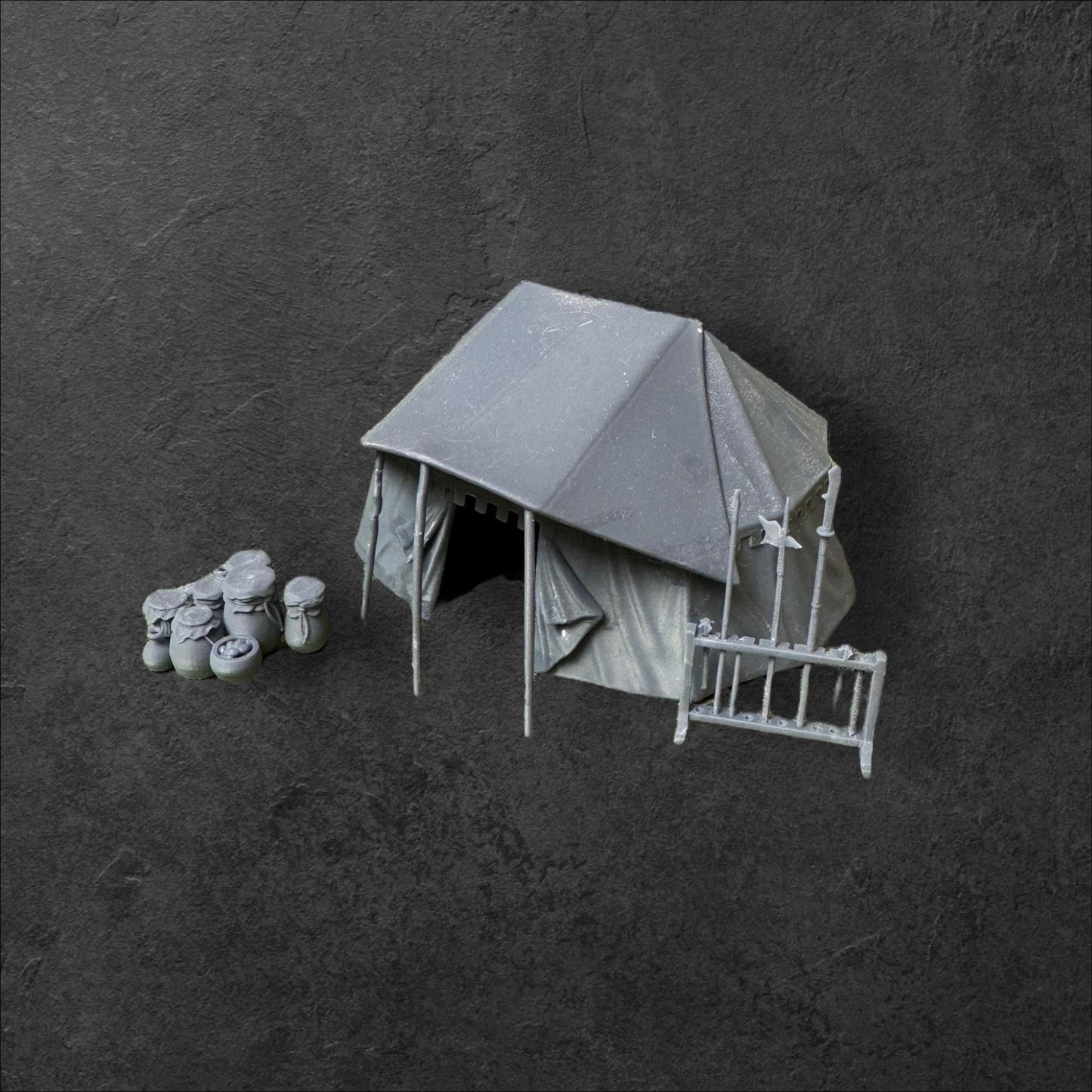 Medieval Tent with Weapon Stand #2. 28 mm Miniatures