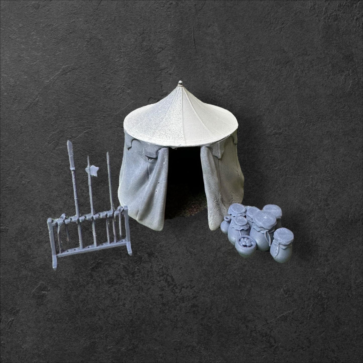 Medieval Tent with Weapon Stand #4. 28 mm Miniatures