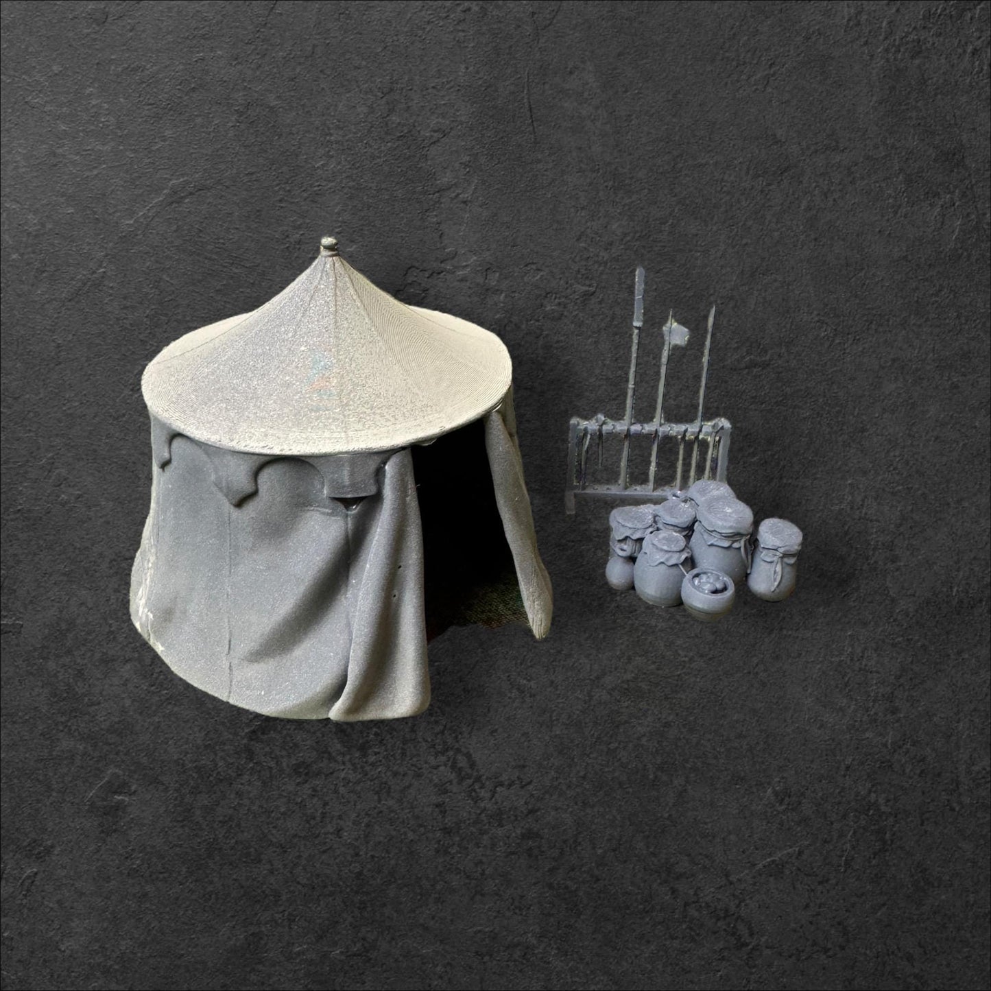 Medieval Tent with Weapon Stand #4. 28 mm Miniatures