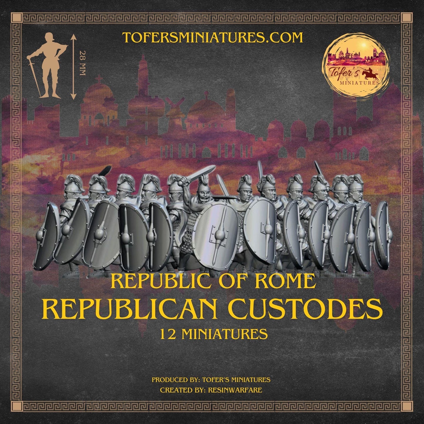 Republican Custodes. Republic of Rome. 28 mm Miniatures Set of 12 Miniatures