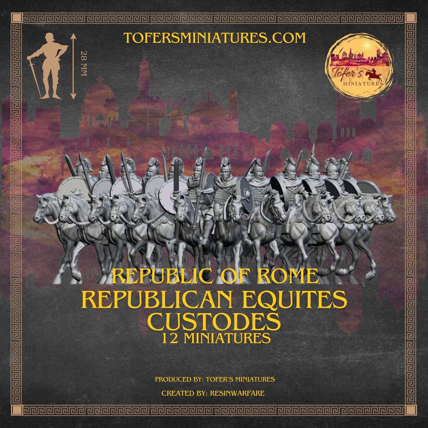 Republican Equites Custodes. Republic of Rome. 28 mm Miniatures Set of 12 Miniatures