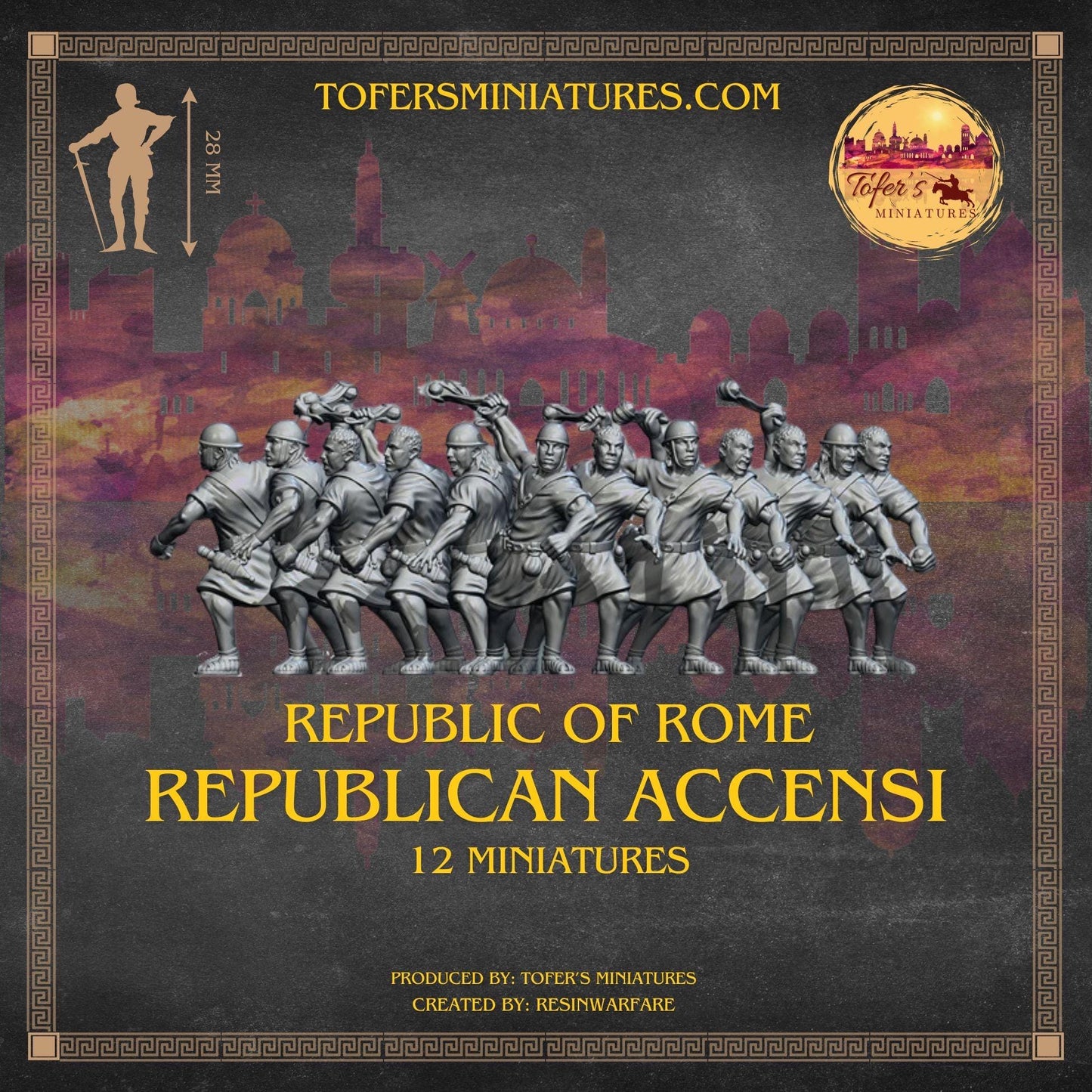 Republican Accense. Republic of Rome. 28 mm Miniatures Set of 12 Miniatures