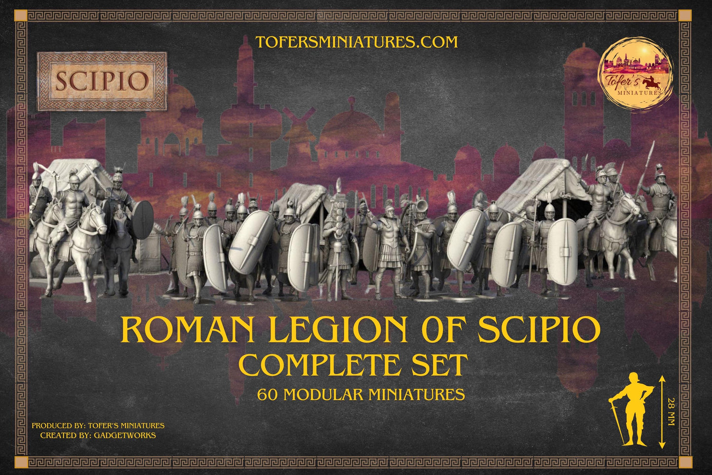 Roman Legion of Scipio. Complete Set. 28 mm Miniatures Set of 60 Miniatures