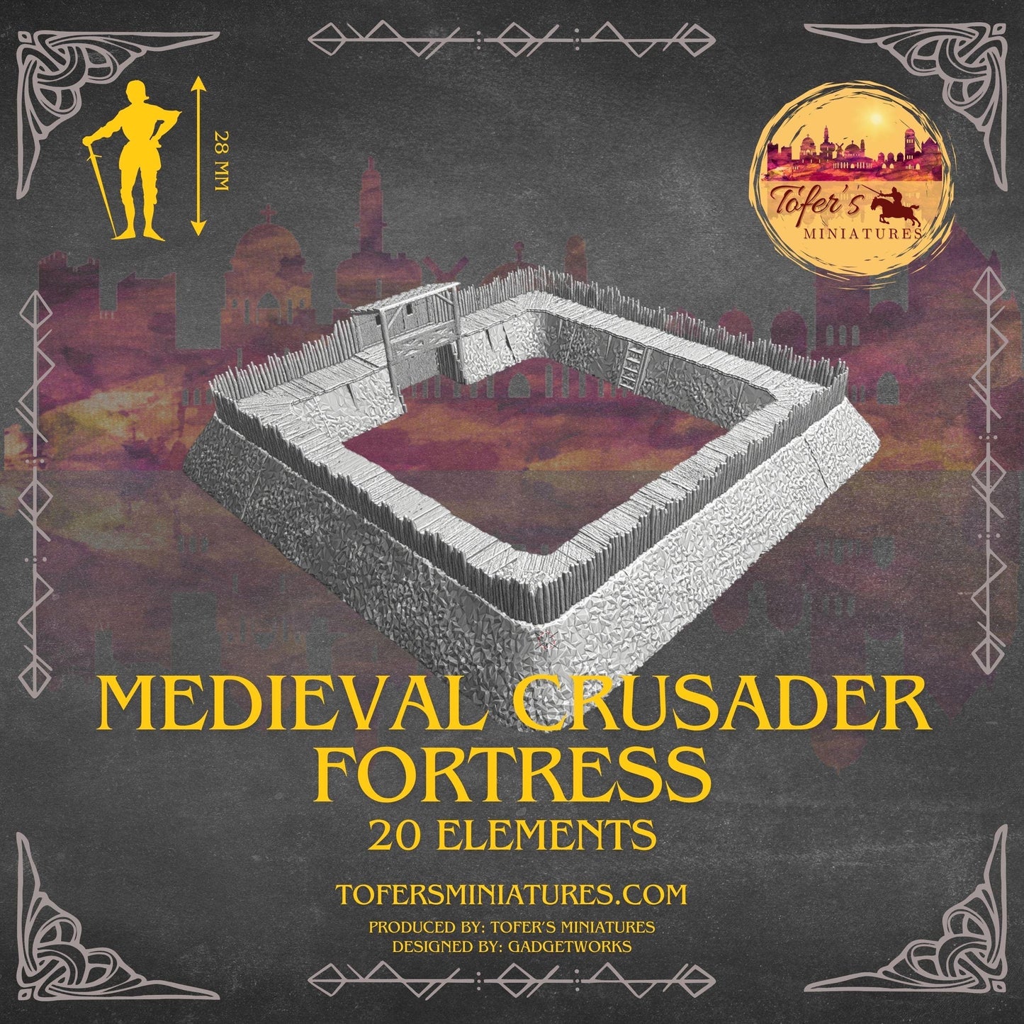 High Quality Modular Medieval Crusades Castle Fortress. 28mm scale