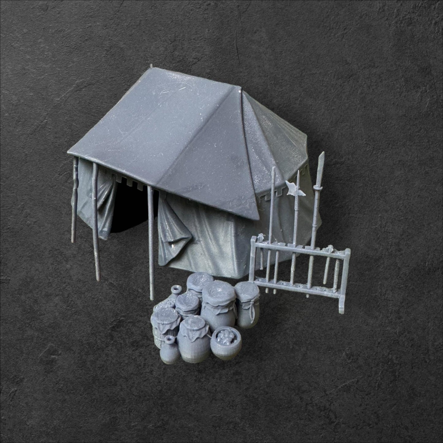 Medieval Tent with Weapon Stand #2. 28 mm Miniatures