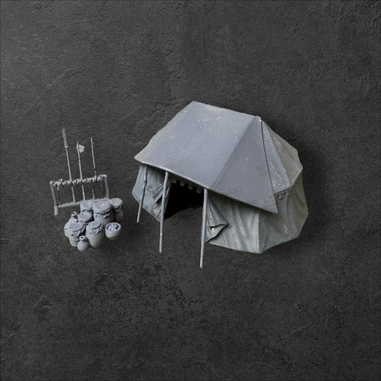 Medieval Tent with Weapon Stand #2. 28 mm Miniatures